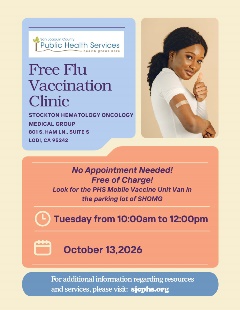 Lodi Flu Clinic Flyer in English