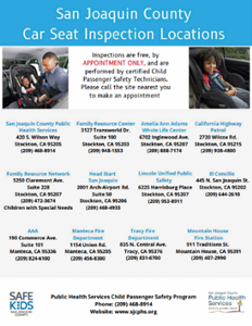 car seat check up location list image English